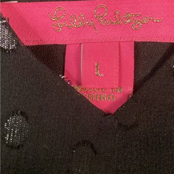 LILLY PULITZER FLORIN-SILK BLACK TOP. - Picture 9 of 15